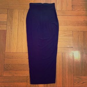 Missguided black stretch midi skirt